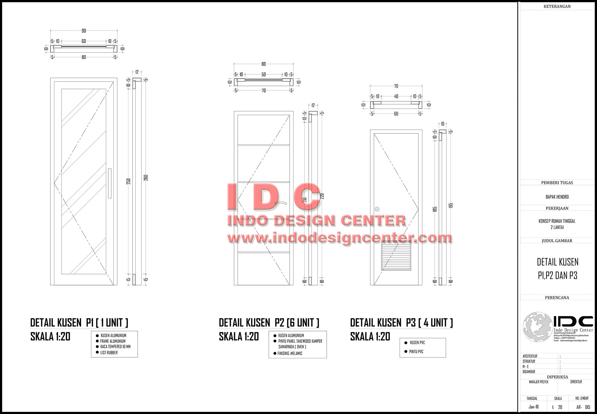 Contoh Gambar Kerja Lengkap Rumah Minimalis 2 Lantai Hal 015 INDO DESIGN CENTER